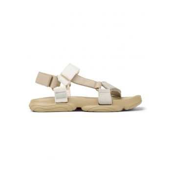 Sandale cu model colorblock si inchidere velcro Karst - Bej