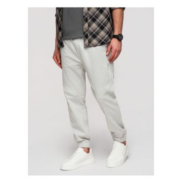 Set pantaloni scurti barbati sportivi cu elastic si buzunare - 2 piese - Gri deschis