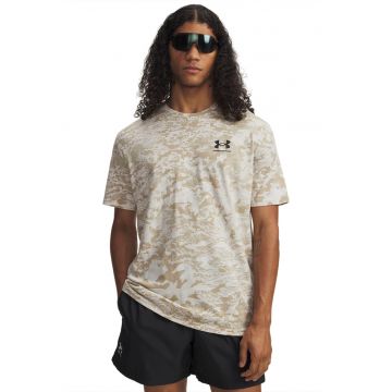 Tricou cu model si decolteu la baza gatului - Bej deschis