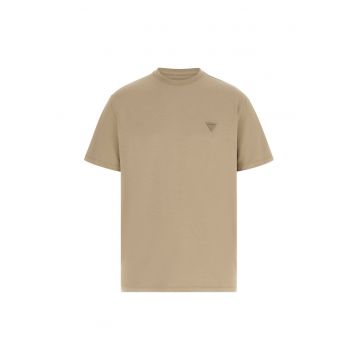 Tricou din amestec de modal si bumbac - Maro deschis