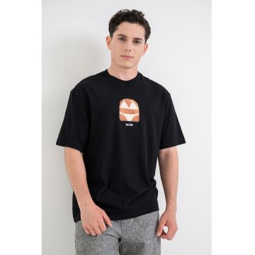 Tricou din bumbac cu model grafic - Negru