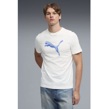 Tricou regular fit cu logo - Alb/Albastru deschis