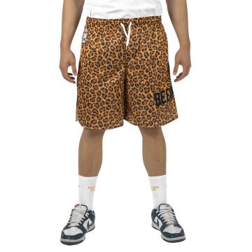 Bermude cu animal print si talie ajustabila
