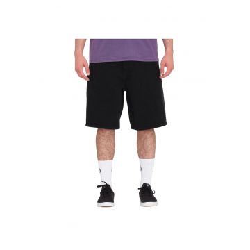 Blugi scurti cu croiala baggy si model uni