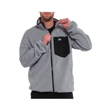 Bluza de trening tip fleece cu fermoar