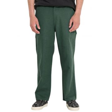 Pantaloni relaxed fit din bumbac cu model uni