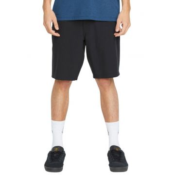 Pantaloni scurti cargo din amestec de bumbac cu model uni