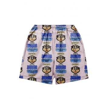 Pantaloni scurti cu imprimeu si talie elastica