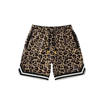 Pantaloni scurti de baie cu animal print si talie ajustabila