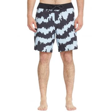 Pantaloni scurti de baie cu buzunar cu fermoar si model grafic