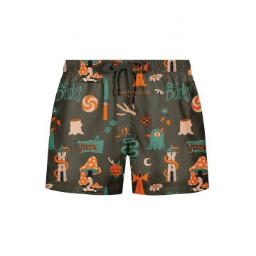 Pantaloni scurti de baie cu imprimeu grafic