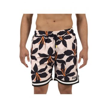 Pantaloni scurti de baie cu imprimeu tropical Dark Lilly