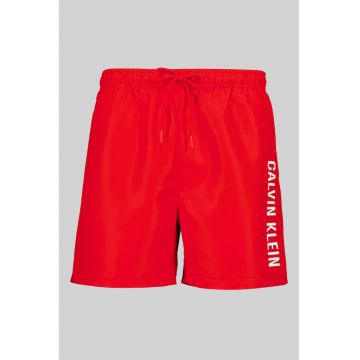 Pantaloni scurti de baie cu model logo - Rosu
