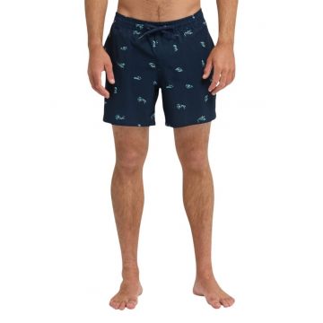 Pantaloni scurti de baie cu snururi si model abstract