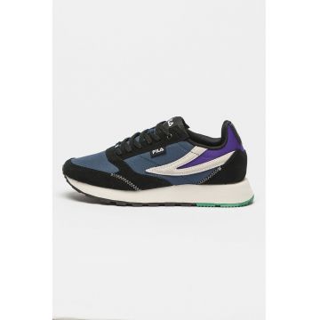 Pantofi sport de plasa cu garnituri de piele intoarsa Run Formation - Gri - Negru/Bleumarin