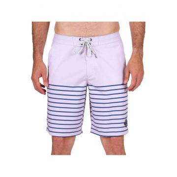 Bermude de baie cu model Newport - Albastru inchis/Roz pal