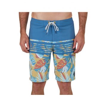Bermude de baie Ripple - Portocaliu mandarina/Albastru/Galben mustar