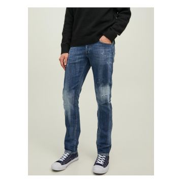 Blugi slim fit cu aspect deteriorat