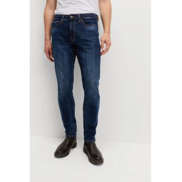 Blugi slim fit cu talie medie - Albastru indigo