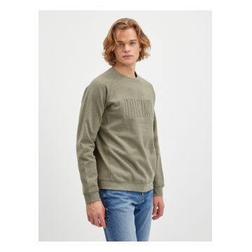 Bluza de trening cu decolteu la baza gatului si logo