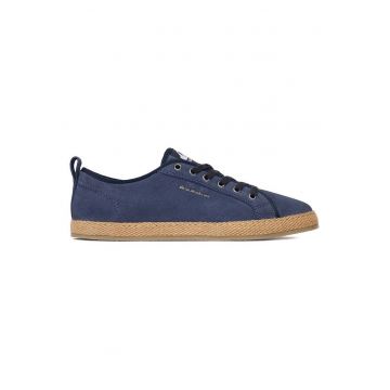 Mocasini barbati  piele intoarsa - bleumarin - stil casual - varf rotund