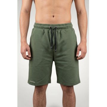 Pantaloni scurti barbati din bumbac premium - buzunare cu fermoar - Kaki