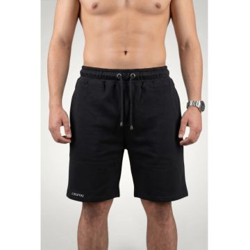 Pantaloni scurti barbati din bumbac premium - buzunare cu fermoar - Negru