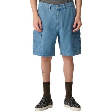 Pantaloni scurti cargo din denim cu 6 buzunare -