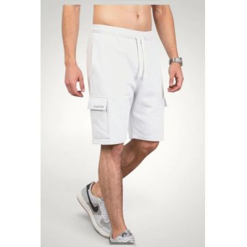 Pantaloni scurti Cargo pentru Barbati din Bumbac premium - Alb