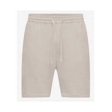 Pantaloni scurti de trening cu aspect texturat Tel