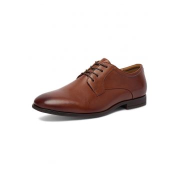 Pantofi barbati -  piele naturala - maro - varf rotund -