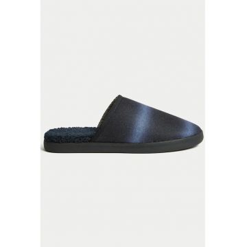 Papuci de casa din material textil cu model - Albastru inchis/Bleumarin