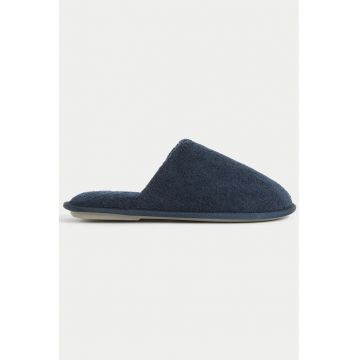 Papuci de casa uni din material textil - Bleumarin