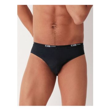 Set 2 perechi chiloti clasici bumbac talie joasa  GU016 0002 - Negru