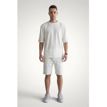 Set vara pentru barbati - Casual - Tricou si Pantaloni scurti - Bumbac premium - Alb