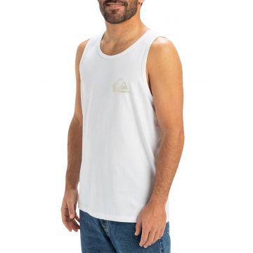 Top de bumbac cu logo - Alb/Maro nisip