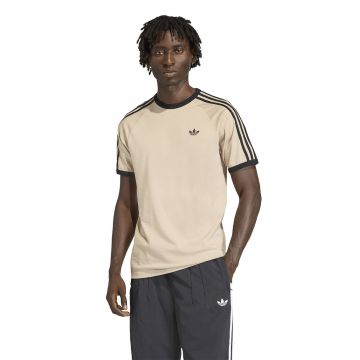 Tricou cu decolteu la baza gatului si logo - Negru/Bej