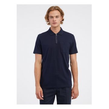 Tricou polo cu fermoar la guler