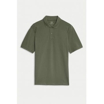 Tricou polo regular fit - Kaki inchis
