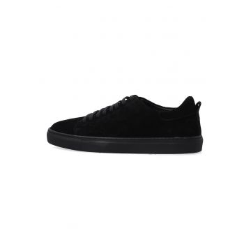 Adidasi barbatesti din piele intoarsa neagra