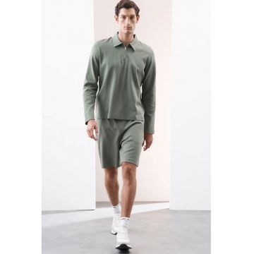 Bermude cu buzunare cu fermoar - Verde sparanghel