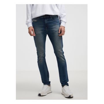 Blugi slim fit cu aspect prespalat -
