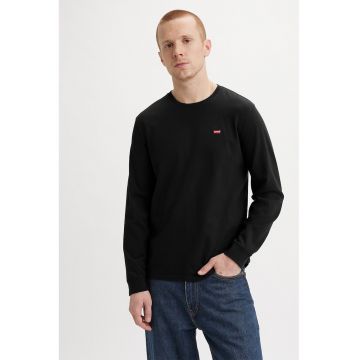 Bluza de bumbac cu logo discret - Negru