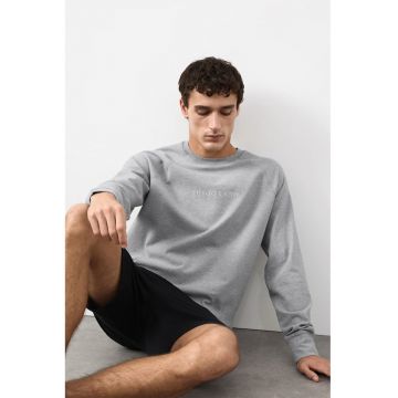 Bluza de trening de casa cu maneci raglan - Negru/Gri melange