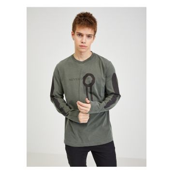 Bluza din bumbac cu decolteu la baza gatului