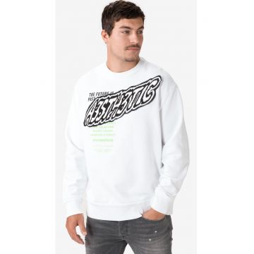 Bluzon cu model text din bumbac -