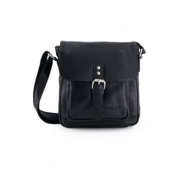 Geanta crossbody din piele cu clapeta