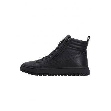 Ghete din piele cu fermoar si siret
