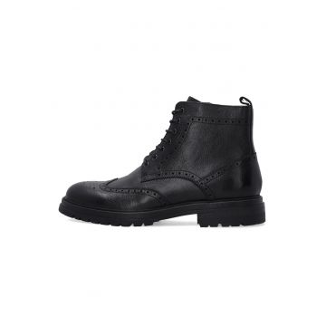 Ghete din piele naturala - Negru - Negru