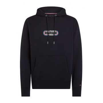 Hanorac din amestec de bumbac cu logo - Albastru ultramarin